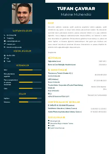 Makine Mühendisi Cv Örnekleri cv indir